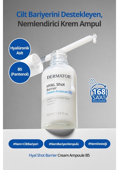 Hyalüronik Asitli Nemlendirici Ampul Dermatory Hyal Shot Barrier Cream Ampoule B5