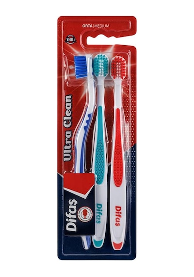 Difaş Ultra Clean 3'Lü Orta Sert Diş Fırçası