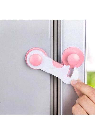 Demethome Dolap Çekmece Klozet Kapak Kilidi Pembe 10'lu Çok Renkli