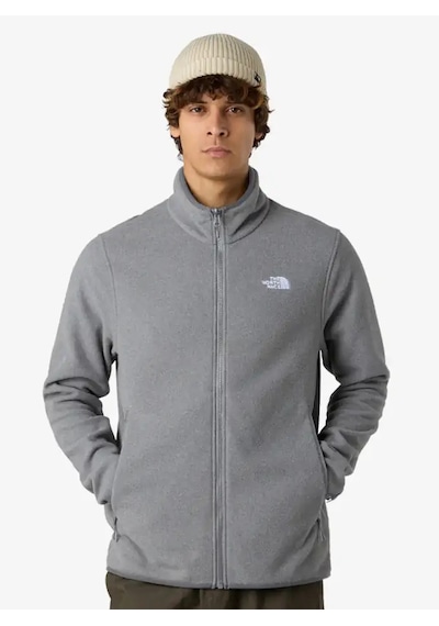 The North Face Glacier Fleece Full Zip Hiking Fleece Erkek Polar Gri