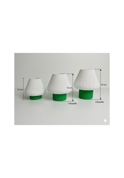 3d Baskı Dekoratif Tealight Mumluk Minimal Masa Ve Gece Lambası Kendi Rengini Seç Yeşil