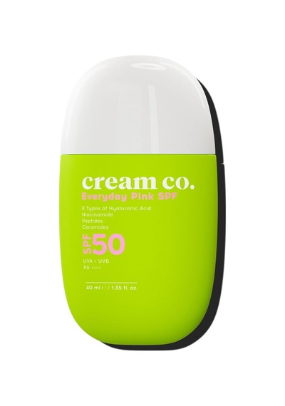 Cream Co. Spf50 Pink Güneş Koruyucu Krem, Ton Eşitleyici Leke Karşıtı, Aydınlatıcı, 40 Ml, Güneş Serumu
