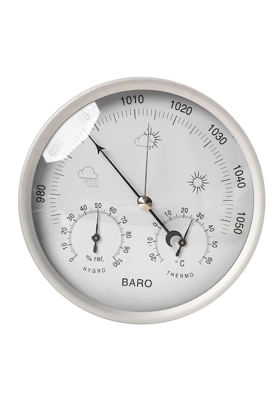 Barometre Seti. 3'lü Barometre Termometre Hygrometre. 130mm. Beyaz