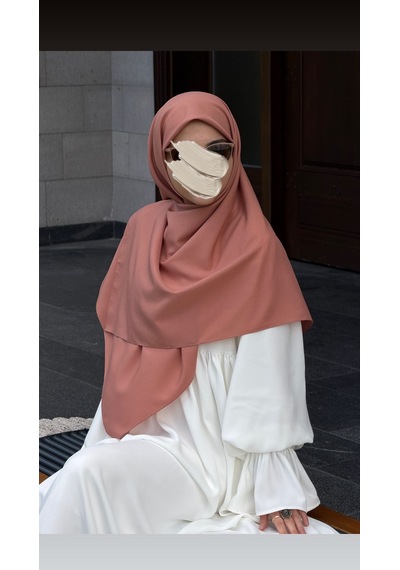 Qalortex Scarf Pamuklu Organik Modal Eşarp-soğan Kabuğu