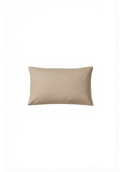 Orta Boy 40x60cm %100 Pamuklu Saten Kumaş Yastık Kılıfı 2adet Gizli Fermuarlı Açık Kahverengi