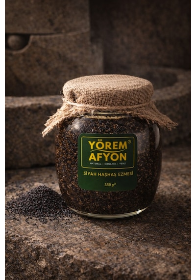 Yörem Afyon Meşhur Afyonkarahisar Taş Değirmende Öğütülmüş Cam Siyah Haşhaş Ezmesi 350gr.