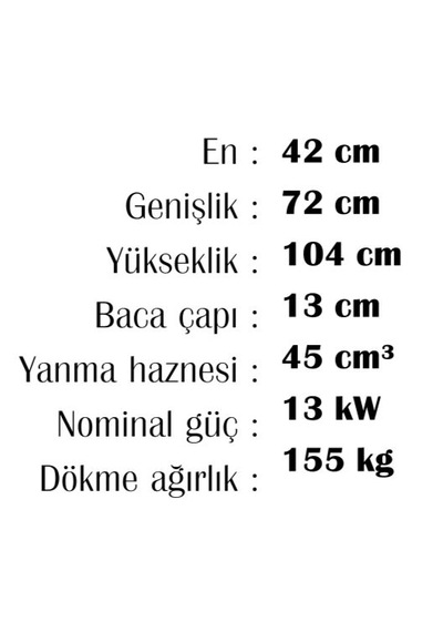 Dik Fırınlı Şömine Soba