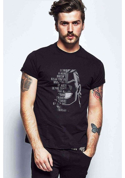 Anime One Punch Man Baskılı Siyah Erkek Tshirt (528849646)