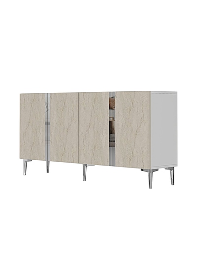 Ka1598bts Anka150 Konsol, Kahve Köşesi, Tv Sehpası Ve Dolap Beyaz - Traverten - Sılver 150cm Ka1598bts Anka150 Konsol, Kahve Köşesi, Tv Sehpası Ve Dolap Beyaz - Traverten - Sılver 150cm