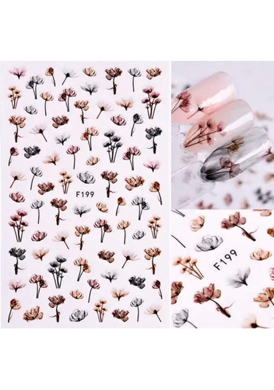 F199 Çiçekli Tırnak Stıcker