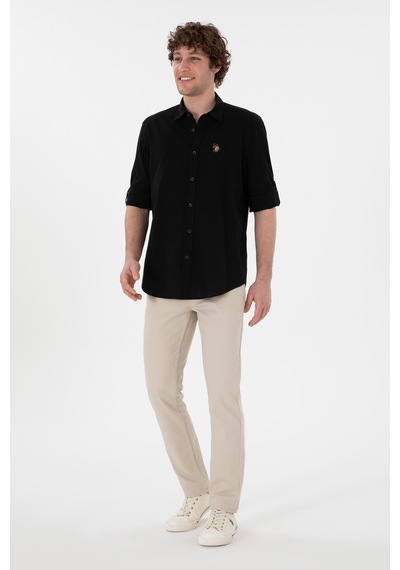 U.s. Polo Assn. Erkek Siyah Gömlek Basic 50297868-vr046 Siyah