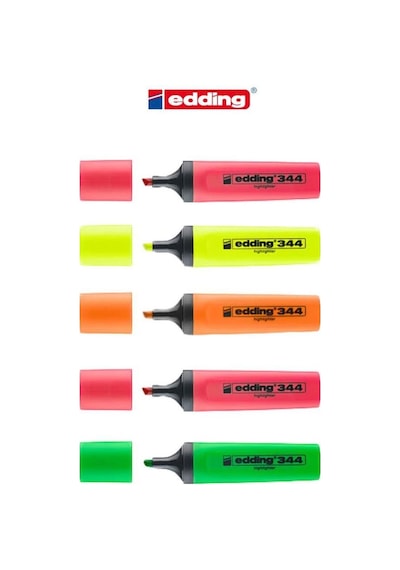Edding 344 Fosforlu Kalem 5 Renk Çok Renkli