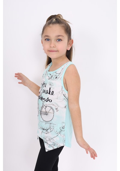 Toontoy Kids Toontoy Kız Çocuk Bisiklet Baskılı Atlet Mint Yeşili