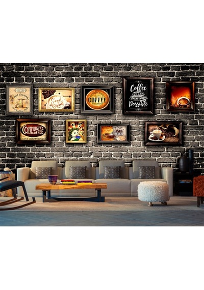 Coffee - Kafe İçin 3 Boyutlu Özel Tasarım Duvar Kağıdı (397456585)