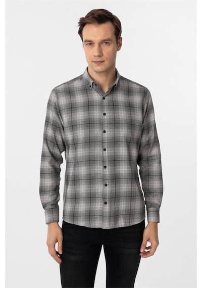 Süvari Siyah Slim Fit Düz Düğmeli Yaka Gömlek Siyah Süvari Siyah Slim Fit Düz Düğmeli Yaka Gömlek Siyah