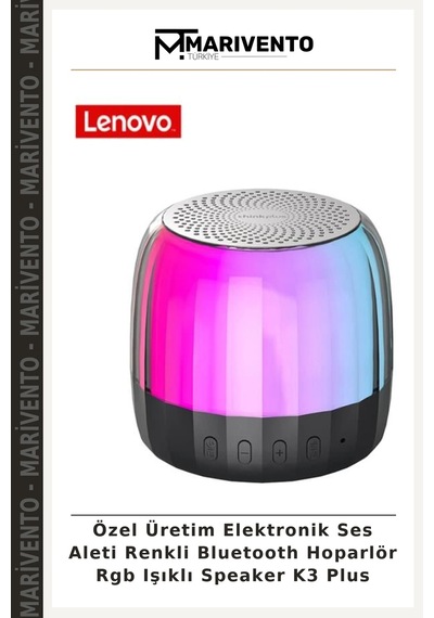 Özel Üretim Elektronik Ses Aleti Renkli Bluetooth Hoparlör Rgb Işıklı Speaker K3 Plus