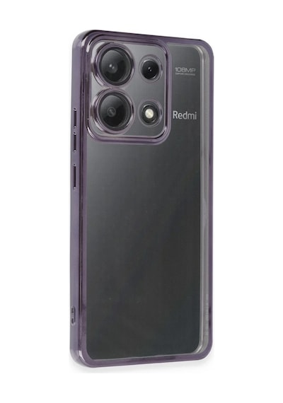 Bezos Poco X6 Uyumlu Kılıf Lensli Silikon - Mor Rengaren