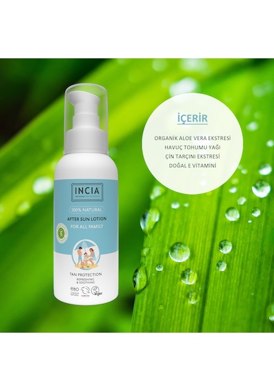 Incıa 100% Natural After Sun Losyon Güneş Sonrası Organik Aloe Vera Nemlendirici 100 Ml
