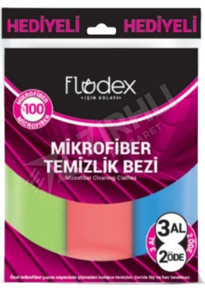4 Adet Flodex Mikrofiber Temizlik Bezi 3 Al 2 Öde Renkli
