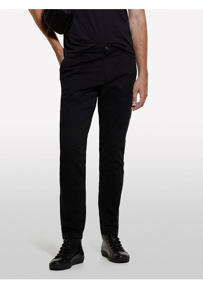 Sisley Slim Fit Vintage Efekt Chino Pantolon Erkek Siyah Pantolon - 325a4dm6sf02y