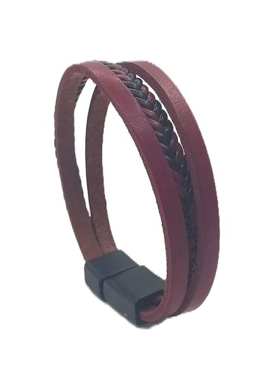 Unisex Mıknatıs Kilitli Deri Bileklik - Mkdb-43 Çok Renkli