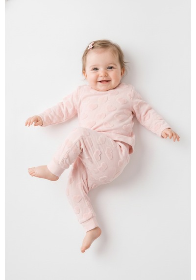 Tiffany Baby & Kids Puffy Cloudy Tasarımlı 2li Takım Toz Pembe