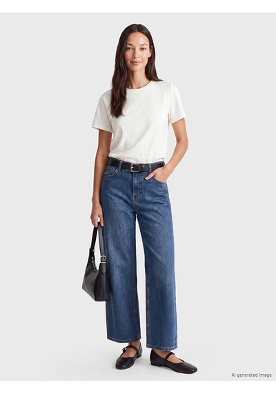 Lcwaıkıkı Classic İndigo Wideleg Kadın Jean Pantolon