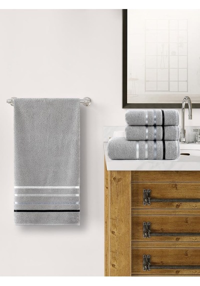 Banyo Havlu Seti 4 Lü Bale Premium - 70x140cm X2 / 50x90cm X2 Gri