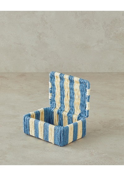 English Home Colorful Striped Kağıt İp Dekoratif Kutu Lacivert