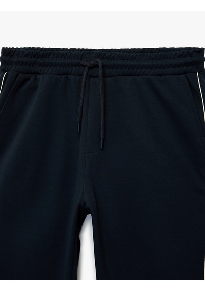 Koton Regular Fit Biyeli Cepli Beli Bağcıklı Eşofman Altı Lacivert 6sam40039mk