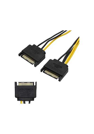 AoGo 8 Pin 2x Sata 15 Pin SATA Güç Kablosu
