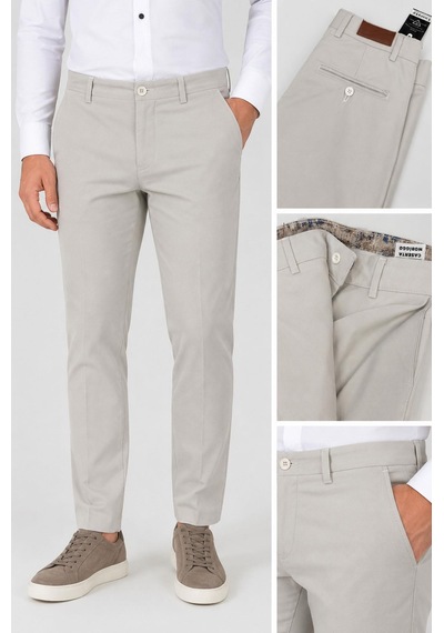 Classics Men Caserta Slim Fit Likralı Boru Erkek Kumaş Pantolon - 7712 Taş