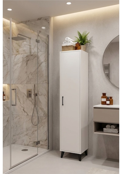 Alesta Life Tek Kapaklı 4 Raflı Mutfak Banyo Kiler Dolabı Çok Amaçlı Dolap Beyaz Alesta Life Tek Kapaklı 4 Raflı Mutfak Banyo Kiler Dolabı Çok Amaçlı Dolap Beyaz