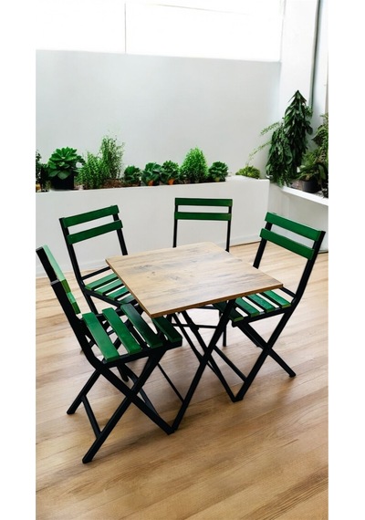 Balkon Bahçe Mutfak Bistro Set Katlanır Masa-sandalye Yeşil