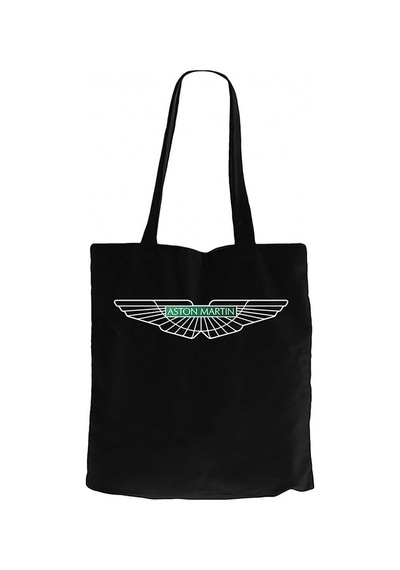 Aston Martin Logo 2 Siyah Kanvas Bez Çanta Siyah