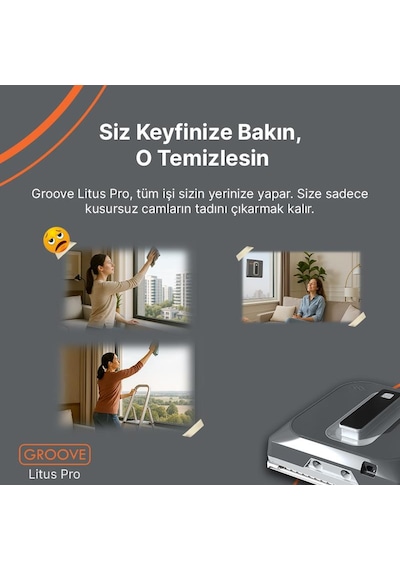 Groove Litus Pro 4 Ultrasonik Spreyli Cam Silme Robotu