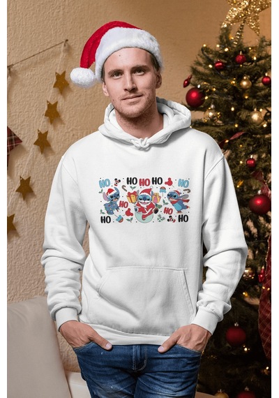 Stitch Happy New Year Kapşonlu Sweatshirt 001