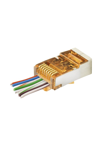 Cat6e Ez Rj45 Metal Konnektör 100 Adet Plastik Kutu - Turuncu Nd2421