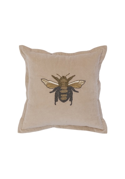 Yargıcı Arı Desenli Kadife Kare Yastık 45x45 Cm 26knht1006c St