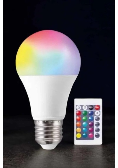 Renk Değiştirebilen Rgb Işıklı Led Ampul A+enerji 10 Watt Led Işık -15m