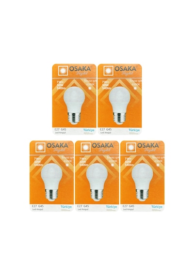 5 Adet Osaka 7w 50w Beyaz Işık E27 Duylu Kalın Duy Led Ampul