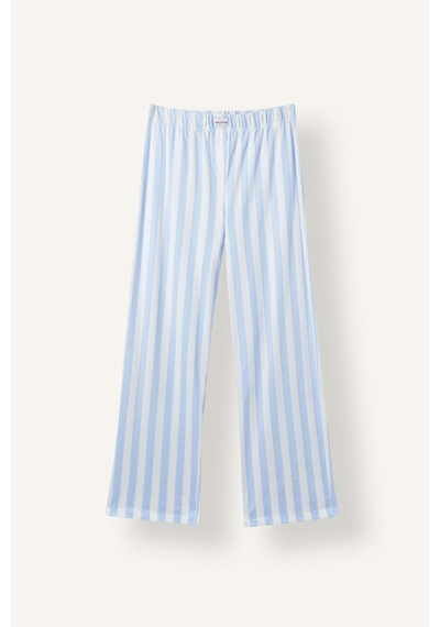 Defacto Regular Fit Kısa Kollu Baskılı Çizgili 2li Pijama Takımı I8337ax26aube250 Mavi-be250