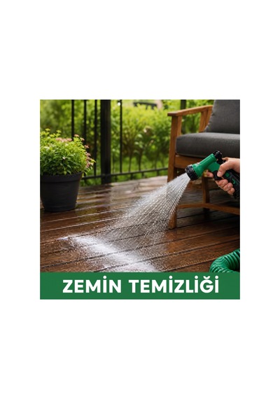 15 Metre Su Hortumu - Spiral - Fonksiyonel - Hafif Yeşil Yeşil