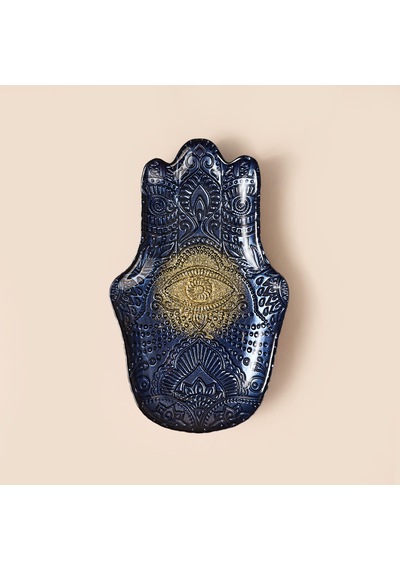 Deco Rabia Eli Dekoratif Tabak - Lacivert - 22x15 Cm