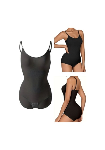 Momslab 4 Lü Etki Kalça Ve Göğüs Toparlayıcı Kadın Çıtçıtlı Body Korse Siyah1