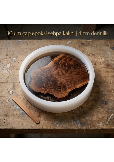 30 Cm Çap 4 Cm Derinlik Epoksi Sehpa Kalıbı