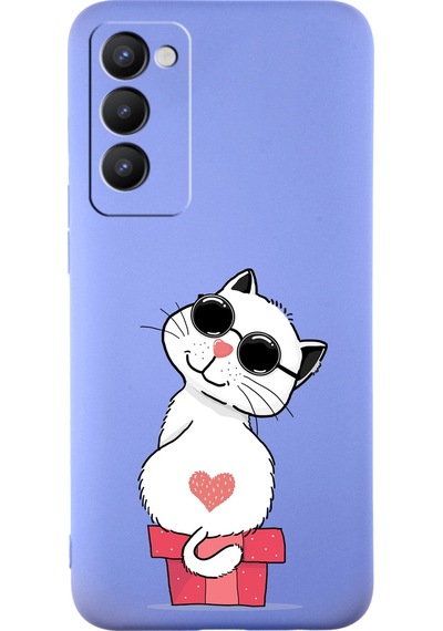 Tecno Camon 18 İle Uyumlu Coolcat Tasarımlı Lila Lansman Kılıf Çok Renkli