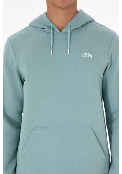 U.S. Polo Assn. Erkek Regular Fit Kapüşonlu Şardonlu Mint Basic Sweatshirt 50315582-VR090