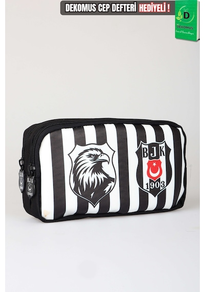 X Dekomus Lisanslı Beşiktaş Kartal Kalem Çantası Açık Gri