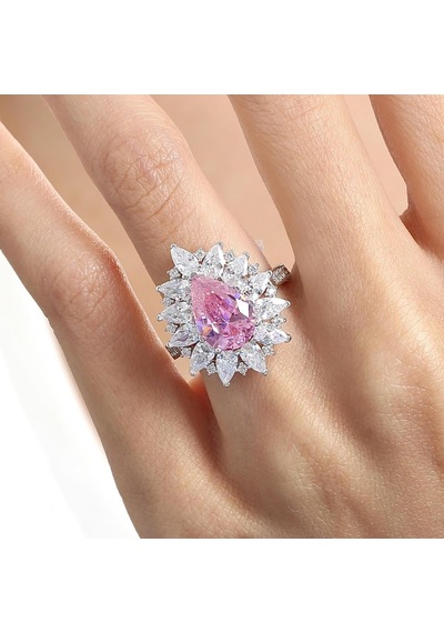 Mia Vento Effective Diamond Londra Tutkusu Pink Taşlı Gümüş Yüzük